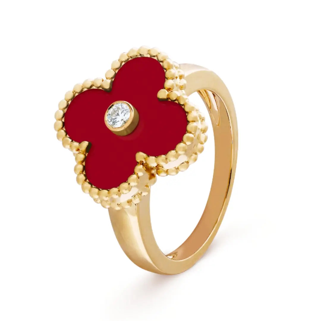 Amber Ring - Rot / Gold JUWELORA