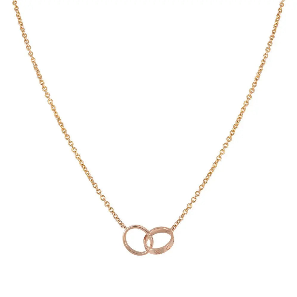 LOVE HALSKETTE DOPPELRING | ROSA GOLD Juwelora