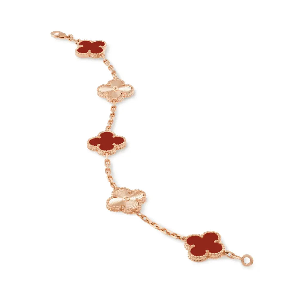 Amber Armband - Roségold / Rotes Muster JUWELORA