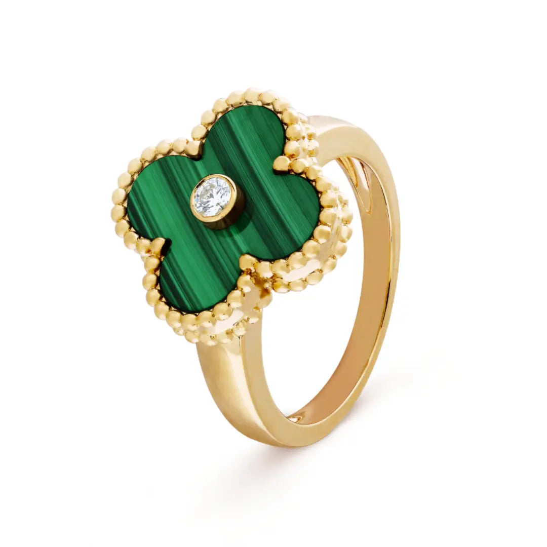 Amber Ring - Grün / Gold JUWELORA