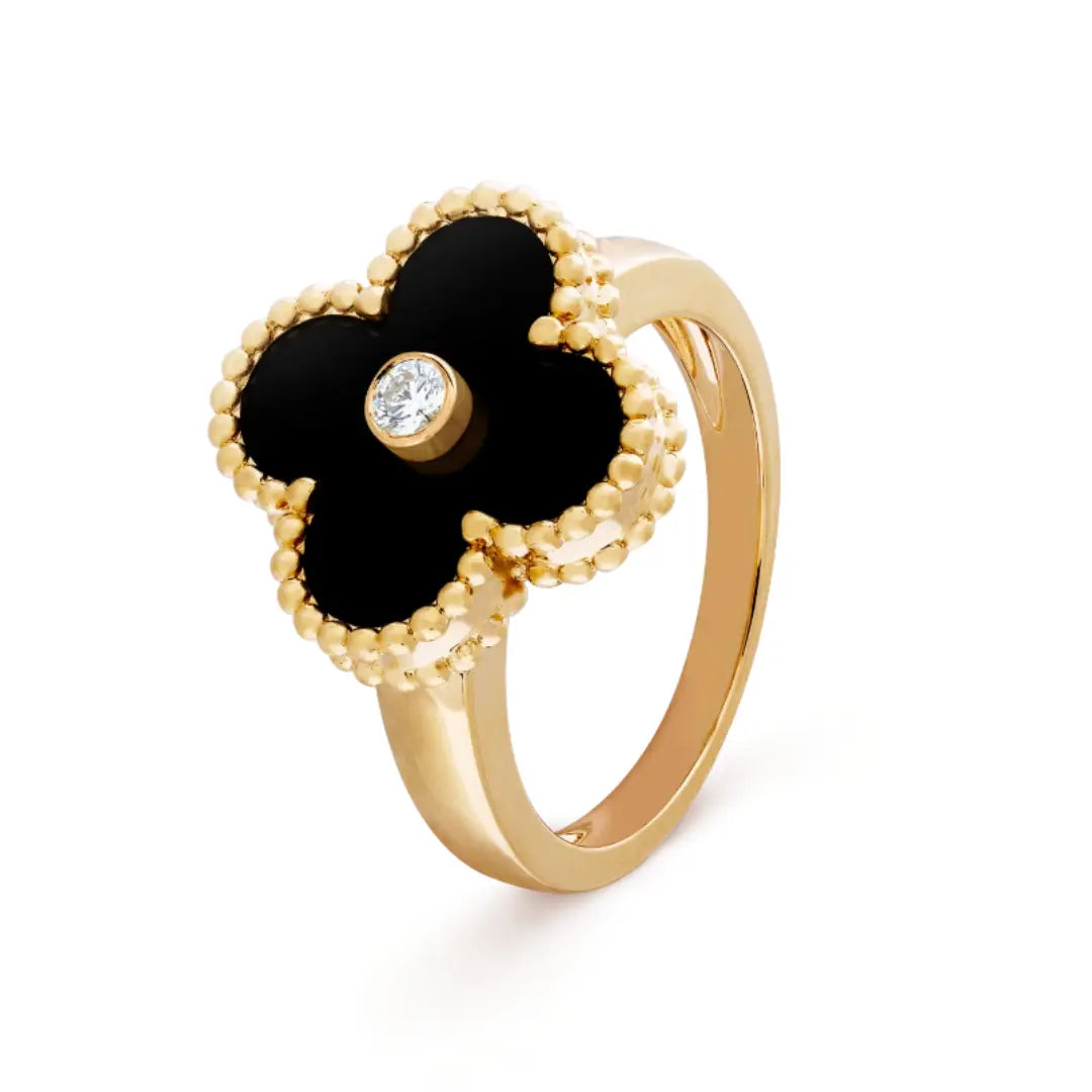 Amber Ring - Schwarz / Gold JUWELORA