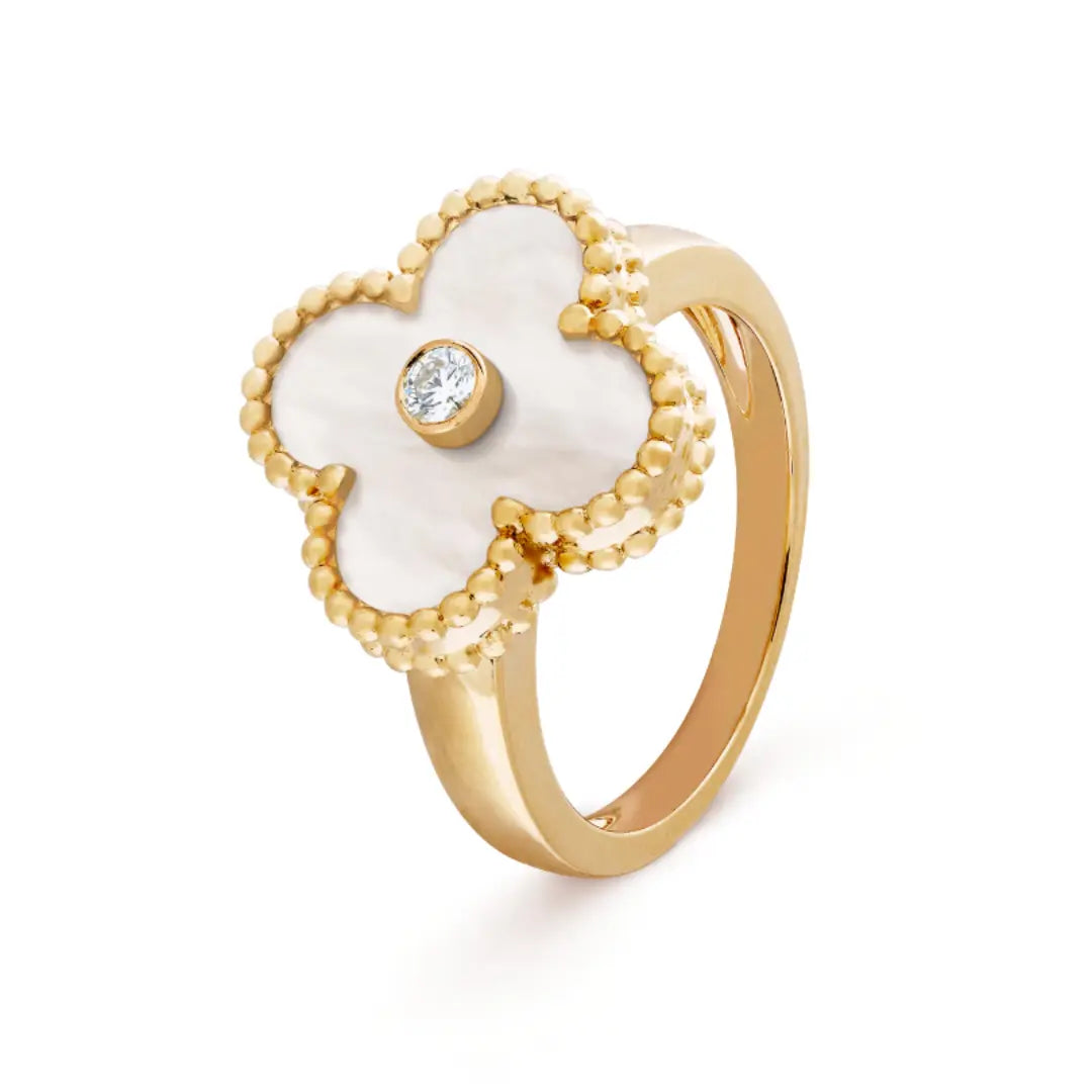 Amber Ring - Weiß / Gold JUWELORA