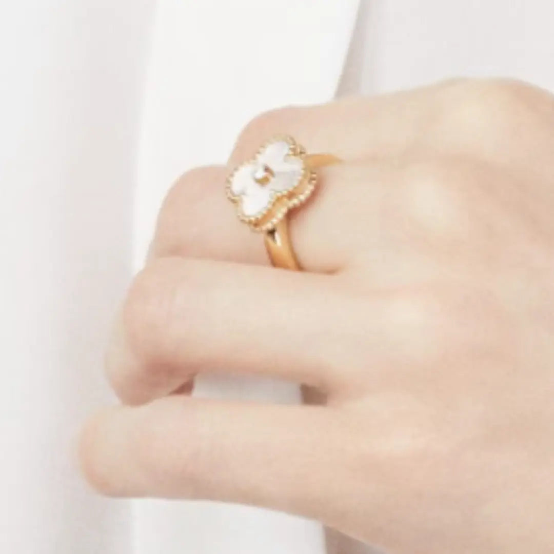 Amber Ring - Weiß / Gold JUWELORA