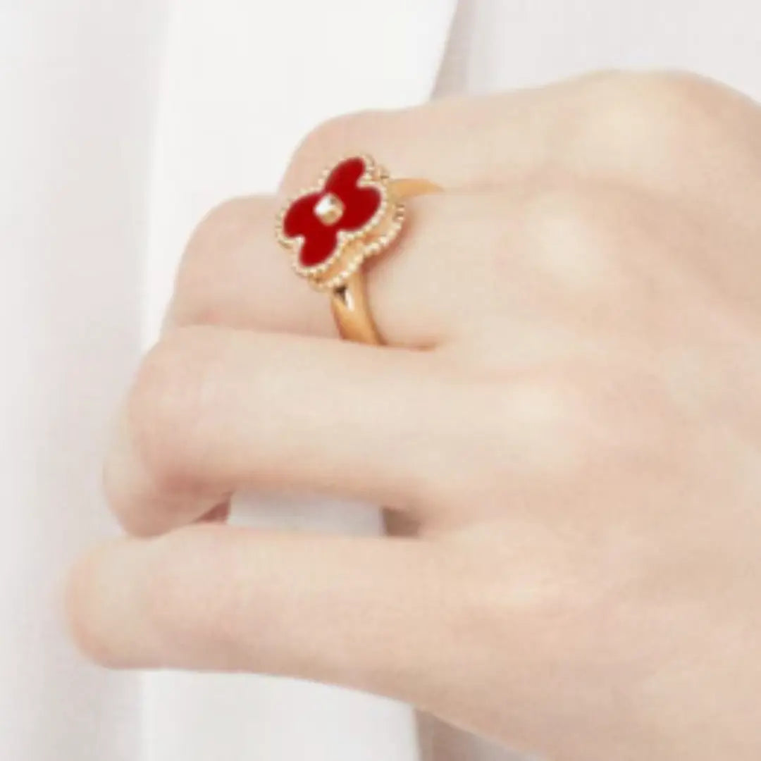 Amber Ring - Rot / Gold JUWELORA