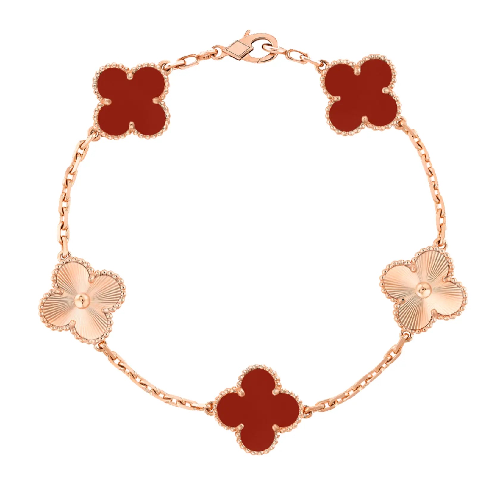 Amber Armband - Roségold / Rotes Muster JUWELORA