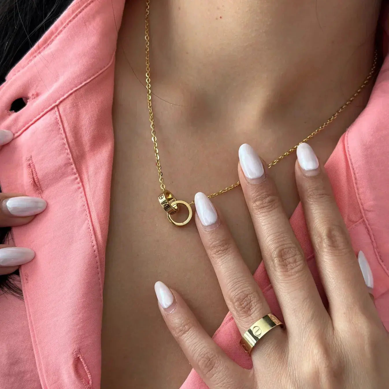 LOVE HALSKETTE DOPPELRING | ROSA GOLD Juwelora